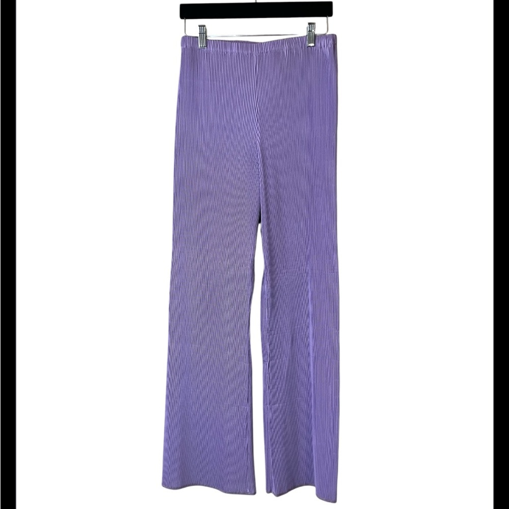 melitta baumeister purple accordion pleated pull on pants size 4